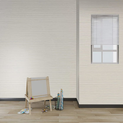 UMIGGEE 17.7" x 393" Beige/Sliver Grasscloth Wallpaper Creame Imitation Cloth Textured Peel and Stick Wallpaper Self-adhesive Contont Paper for Furniture Surfaces Home Decoration