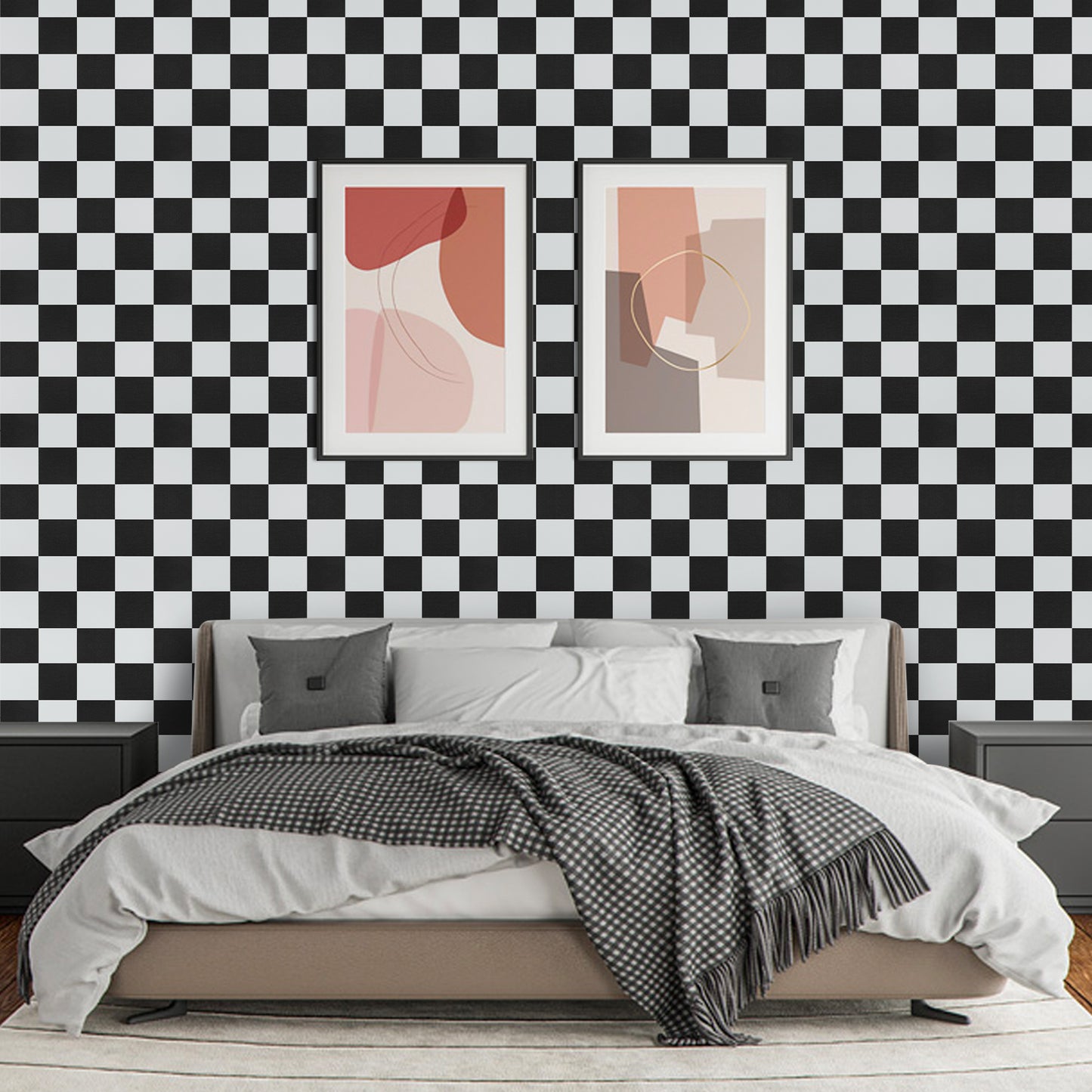 Abyssaly 15.7" x 118" Peel and Stick Wallpaper Self Adhesive Removable Black and White WallPaper for Cabinet Shelf Drawer Liner Countertop