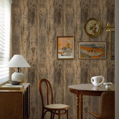 Abyssaly 15.7" x 394" Brown Wood Grain Contact Paper Peel and Stick Wallpaper Antique Wood Contact Paper for Cabinets, Self-Adhesive Detachable Wood-Facing Wallpaper for Countertop Drawer