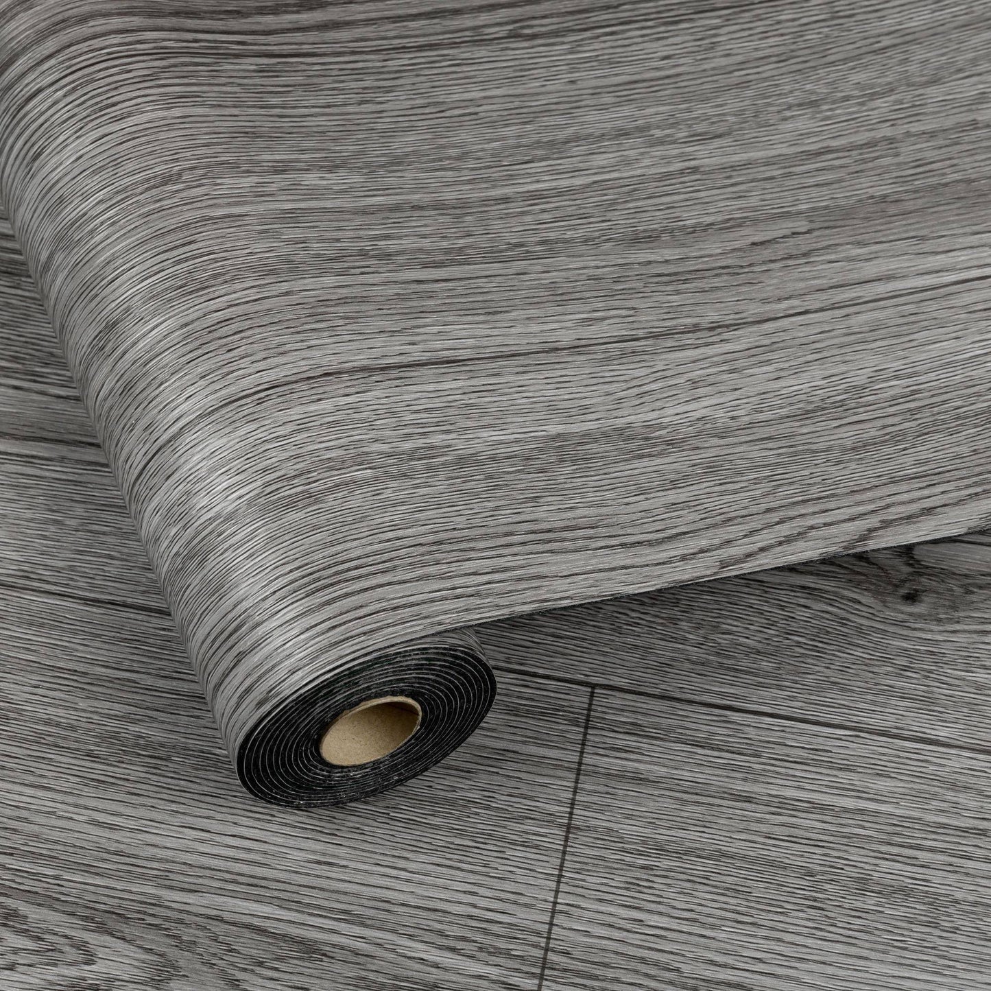 UMIGGEE Gray Peel and Stick Vinyl Flooring Roll 15.7-in x 118-in/12.8 Sq.Ft Thicken Self-Adhesive Vinyl Wood Grain Floor Wear-Resistant Easy DIY Install Home Decor