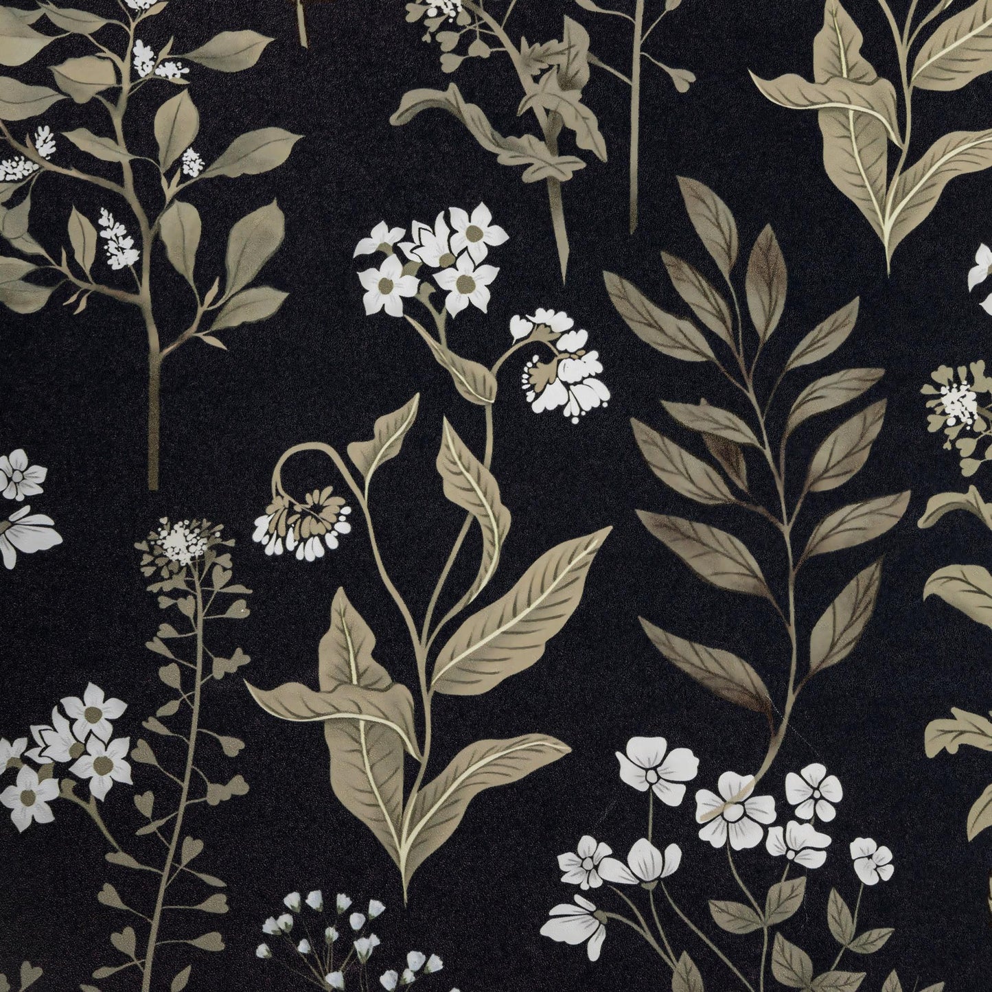 UMIGGEE 17.7-in x 393-in Floral Wallpaper Peel and Stick Floral Black Wallpaper Self Adhesive Flower Wall Paper Contact Paper Home Decor Wall Covering Old Furniture Renovation