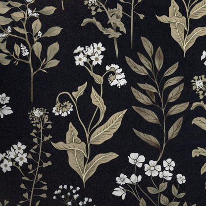 UMIGGEE 17.7-in x 393-in Floral Wallpaper Peel and Stick Floral Black Wallpaper Self Adhesive Flower Wall Paper Contact Paper Home Decor Wall Covering Old Furniture Renovation