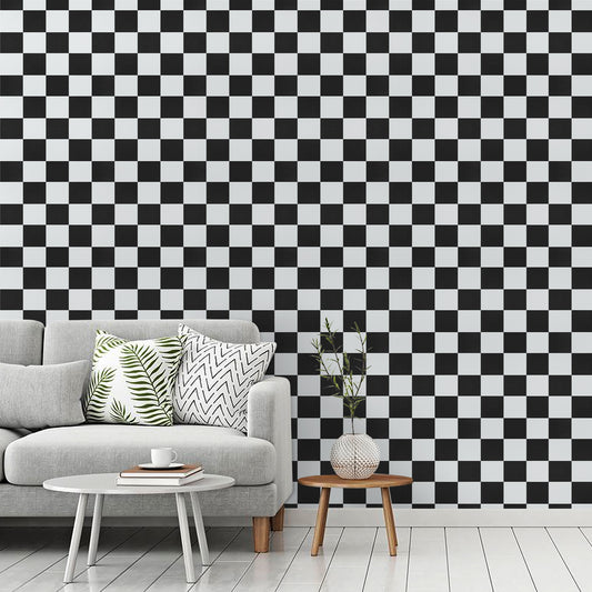 Abyssaly 23.6" x 118"Peel and Stick Self Wallpaper Adhesive Vinyl Black and White Checkered Contact Paper for Bathroom Kitchen Backsplash Cabinets Shelf Liners Drawers